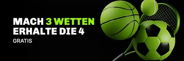 Aktion drei Wetten platzieren und eine Gratiswette erhalten